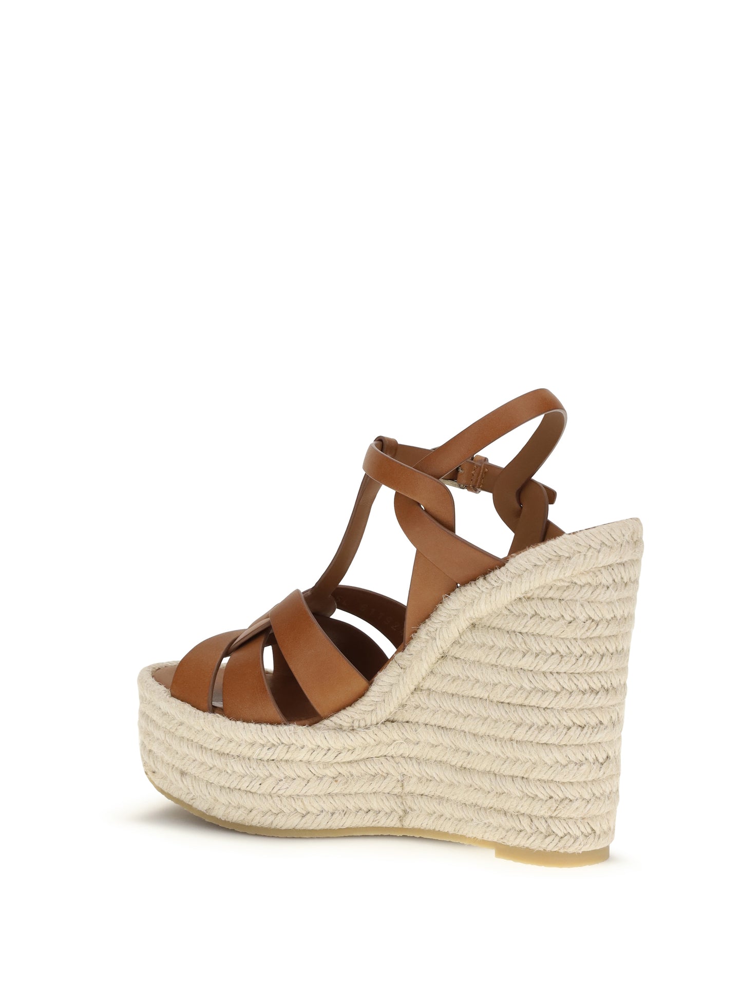 SAINT LAURENT Leather Espadrille Sandals