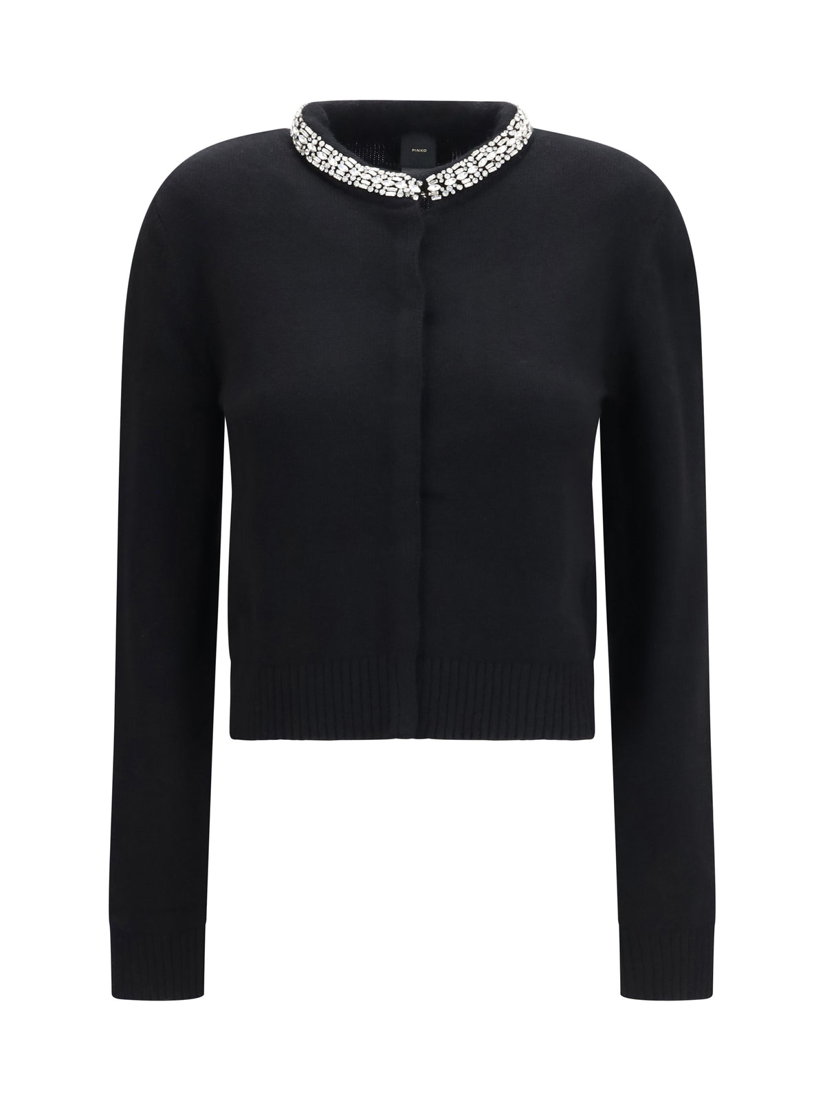Pinko Colonia Cardigan with jewel collar - Black Limousine