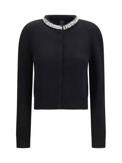 Pinko Colonia Cardigan with jewel collar - Black Limousine