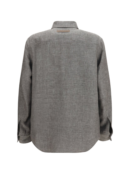 ZEGNA Cashmere, linen, and silk Overshirt
