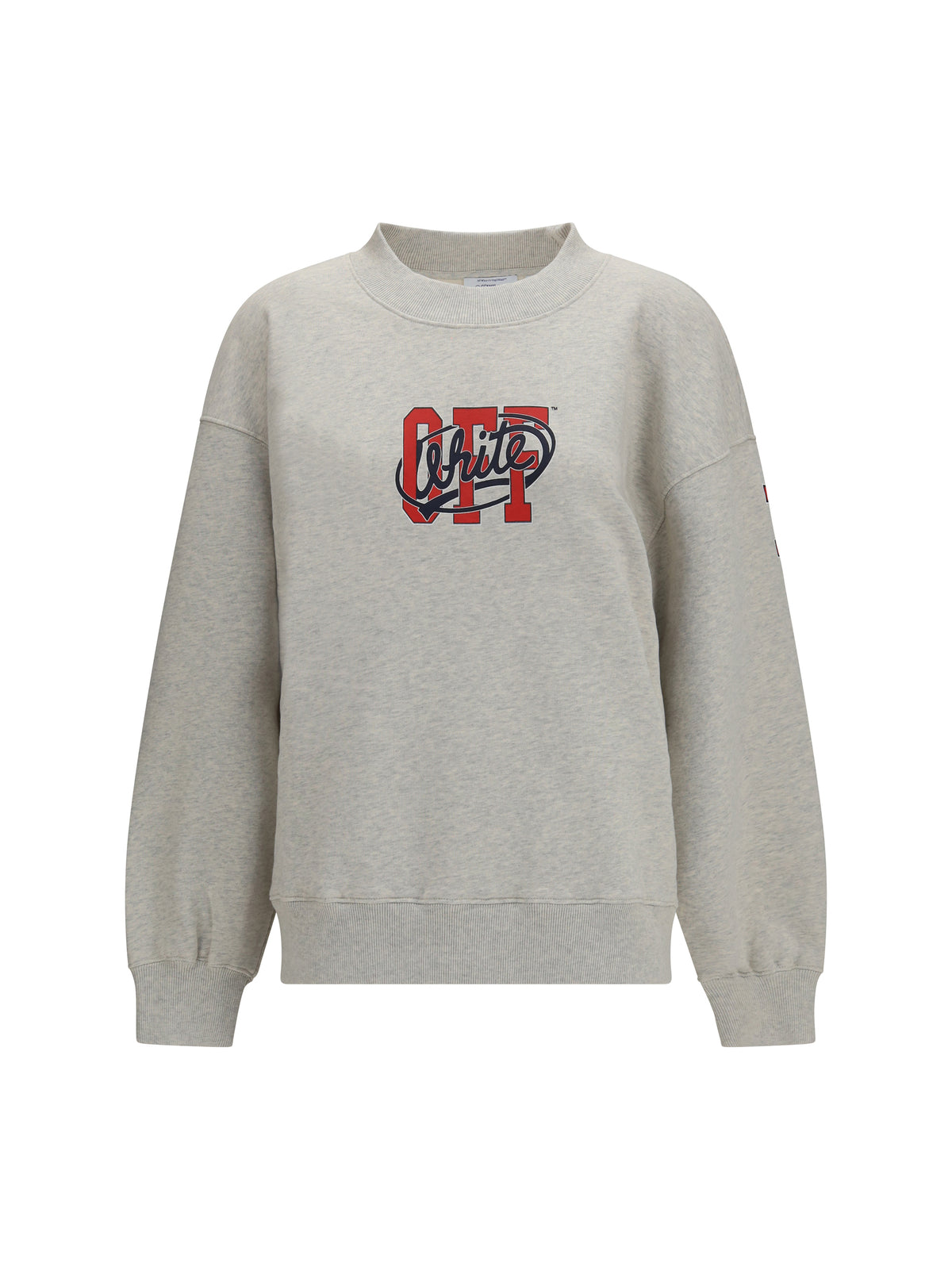 Off-White Off College crewneck Sweatshirt - Grey Melange High Risk Red