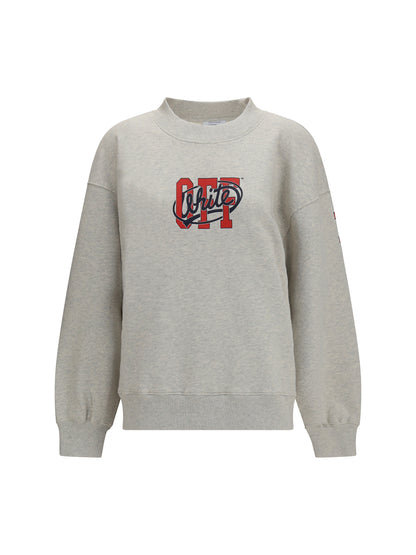 Off-White Off College crewneck Sweatshirt - Grey Melange High Risk Red