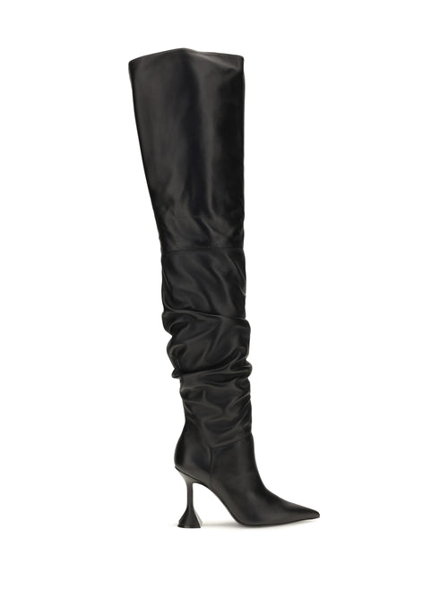 Amina Muaddi Olivia Thigh-high Boots - Black Nappa