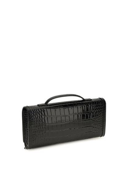 Roger Vivier Belle Vivier crocodile-effect Clutch - Black