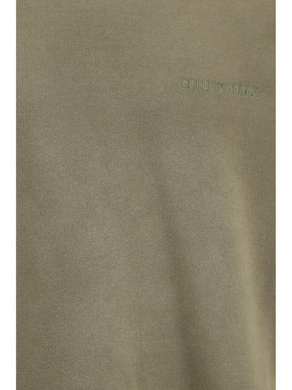 GOLDEN GOOSE Journey unisex Crew neck in garment-dyed cotton fleece