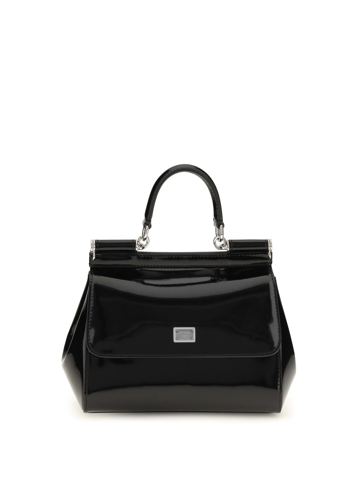 Dolce & Gabbana Small Sicily glossy calfskin Handbag - Black