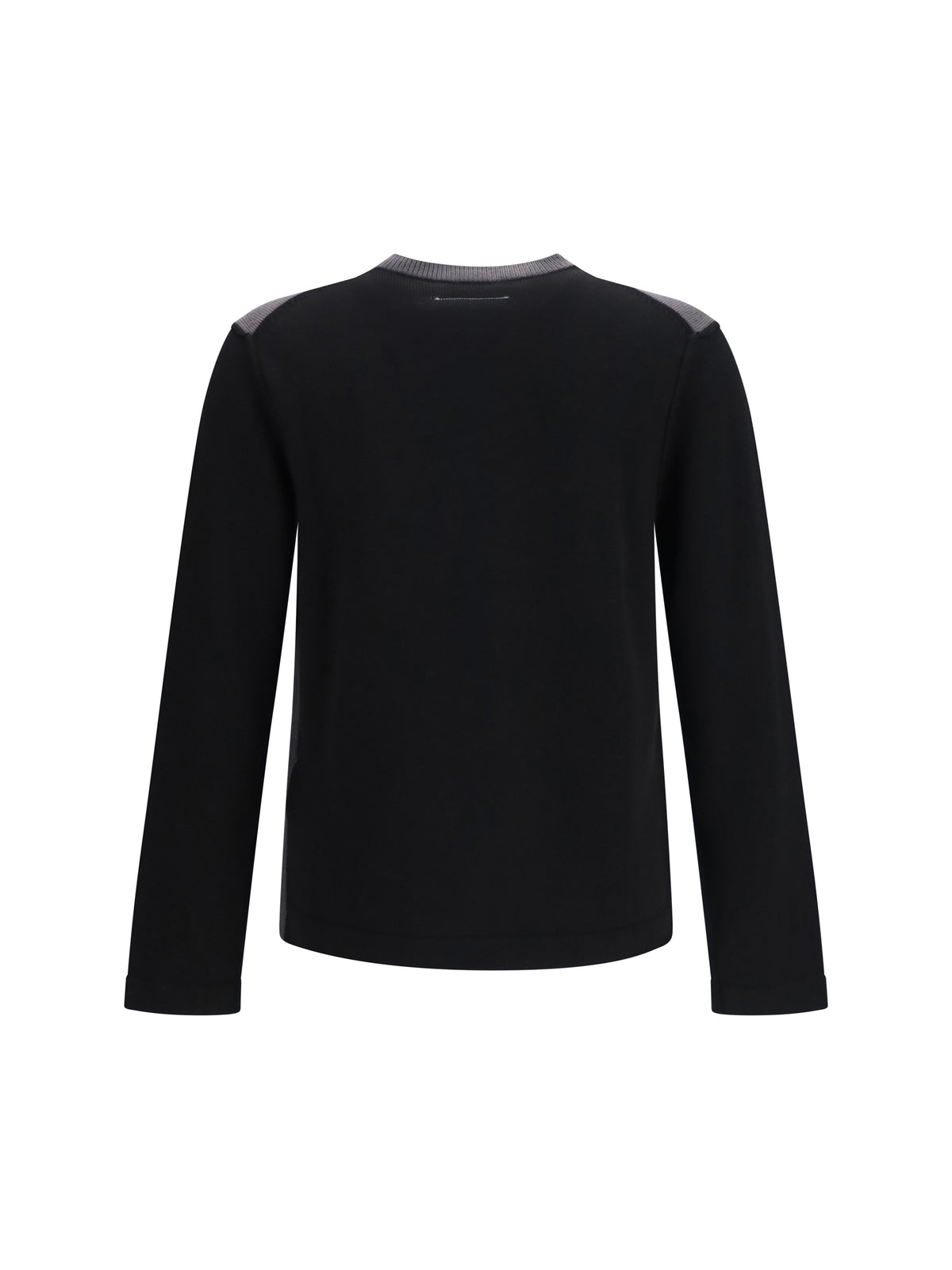 MM6 Maison Margiela Wool crew-neck Sweater - Black-Dark Grey