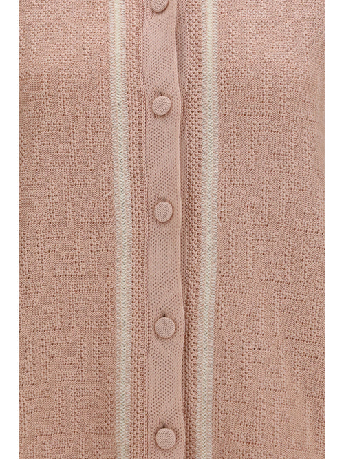 Fendi FF all-over crochet Shirt - Powder Pink-26