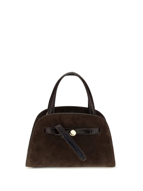 Tory Burch Small Romy suede Top Handle Bag - Dark Cocoa