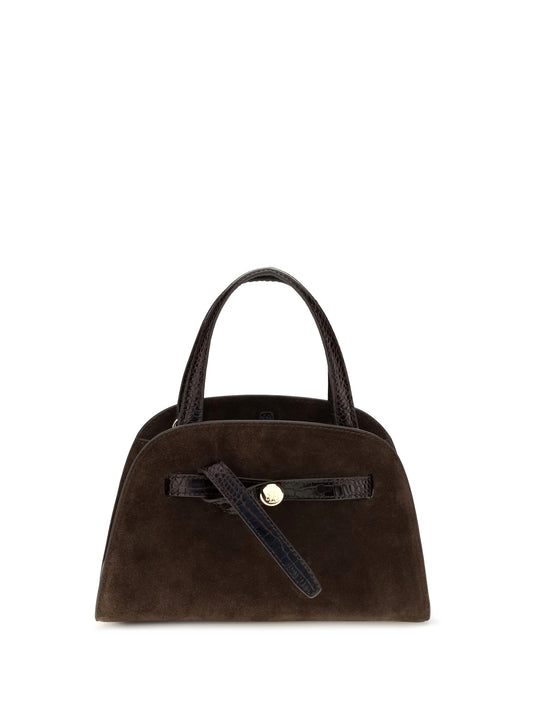 Tory Burch Small Romy suede Top Handle Bag - Dark Cocoa