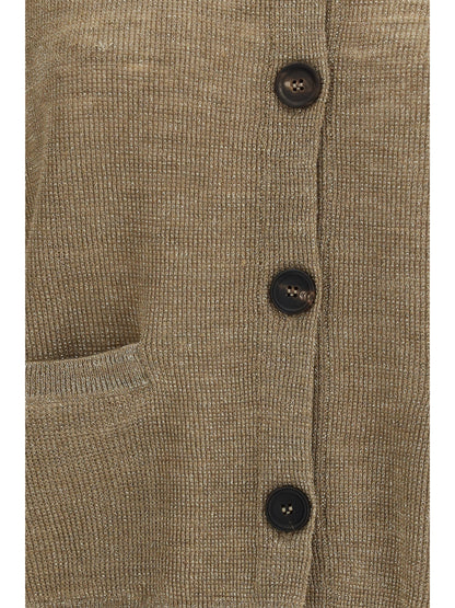 BRUNELLO CUCINELLI Linen blend Cardigan with lurex effect