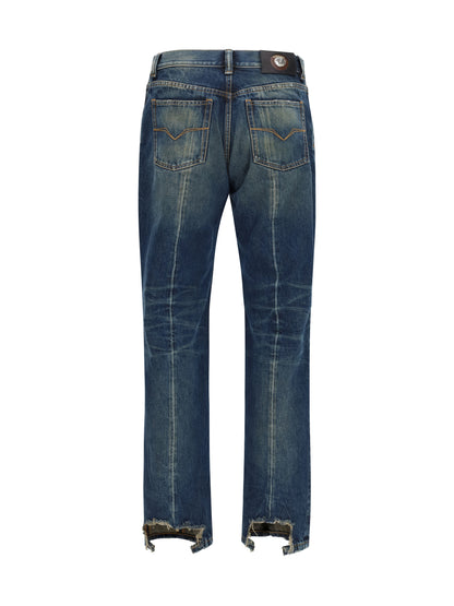 VERSACE Distressed straight-leg Jeans