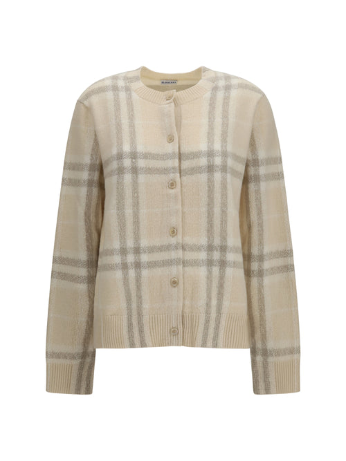 Burberry Check cashmere Cardigan - Ecru Beige