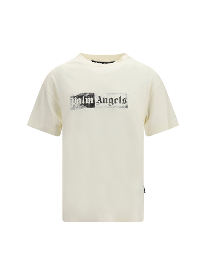 Palm Angels Stamp T-shirt with logo - Off White - Black