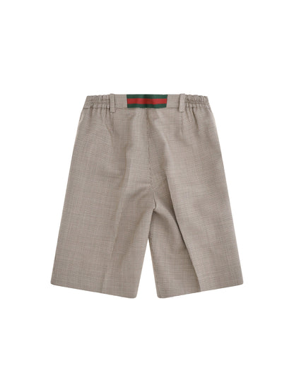 Gucci Wool Bermuda Shorts for Boy - Brown/Cream/Mix