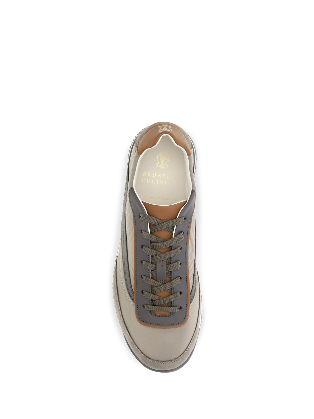 Brunello Cucinelli Lace-up suede Sneakers - Kaky+Stone+Piombo+Cuoio