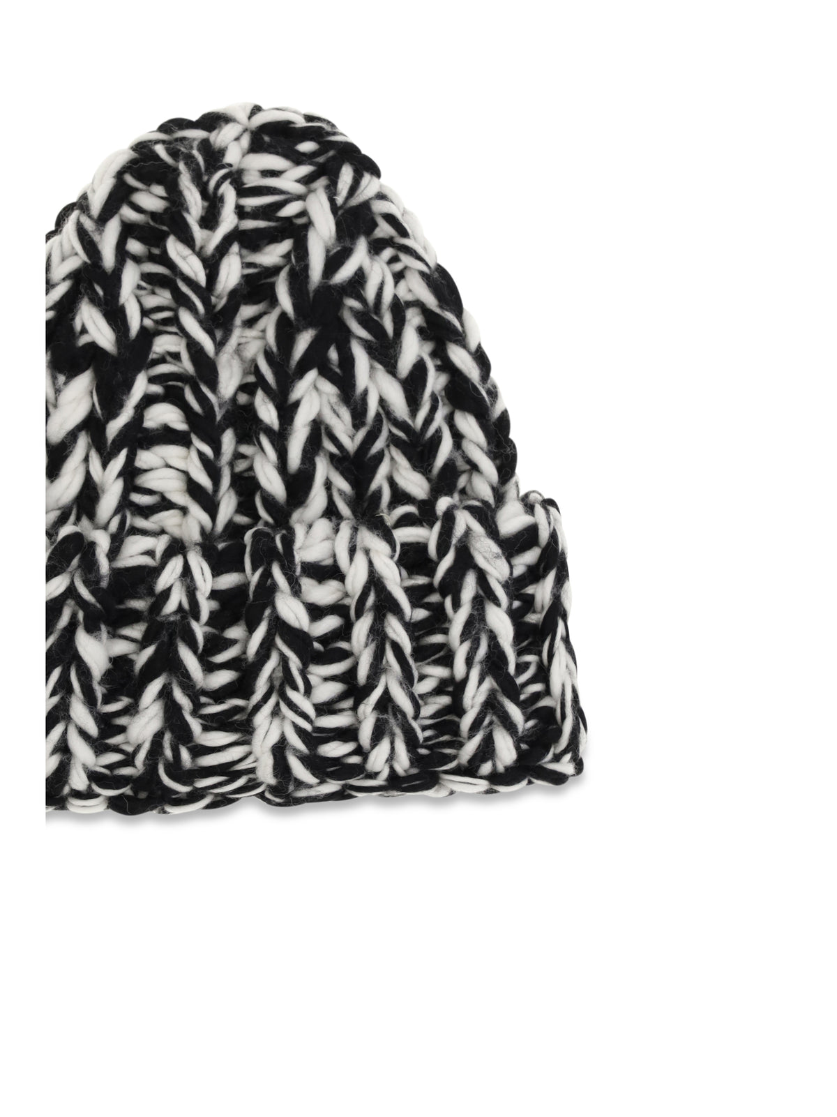 Ami Paris XXL wool Knit Beanie - Noir/Ivoire