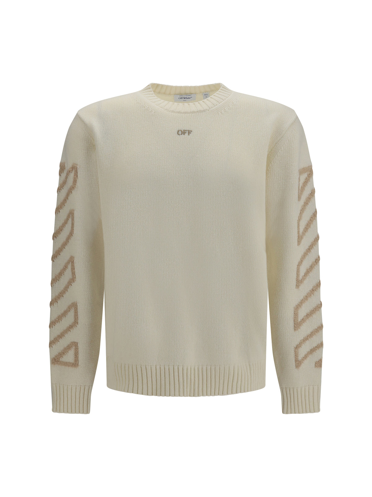 Off-White Arrow Fuzzy crewneck Sweater - Cream