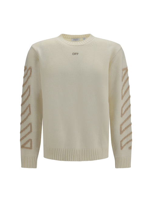 Off-White Arrow Fuzzy crewneck Sweater - Cream
