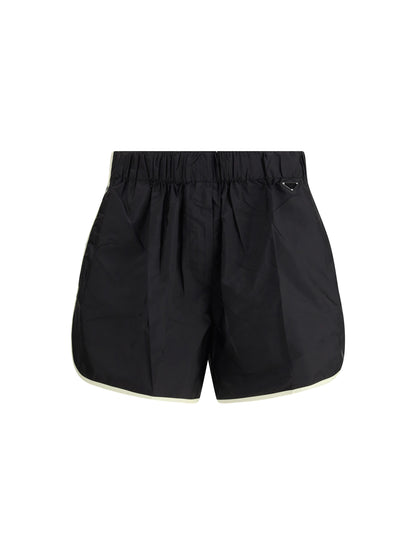 Prada Lightweight Re-Nylon Shorts - Nero+Vaniglia