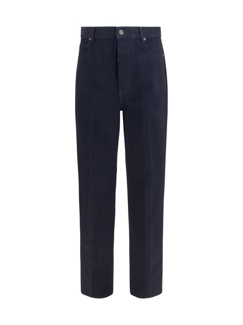 Bottega Veneta Wide-leg Jeans with Intrecciato patch - Dark Indigo