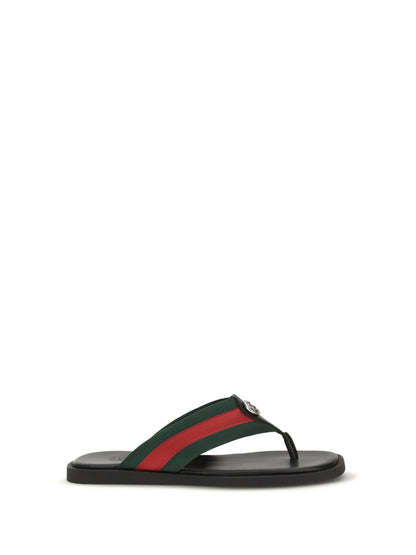 Gucci Maverik GG Interlocking Flip-Flop Sandals - Vrv/Black/Black