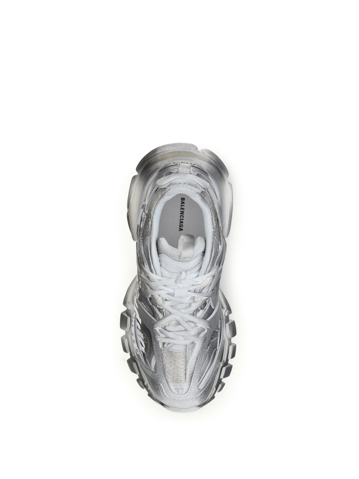 Balenciaga Track Stencil Sneakers - Black / White