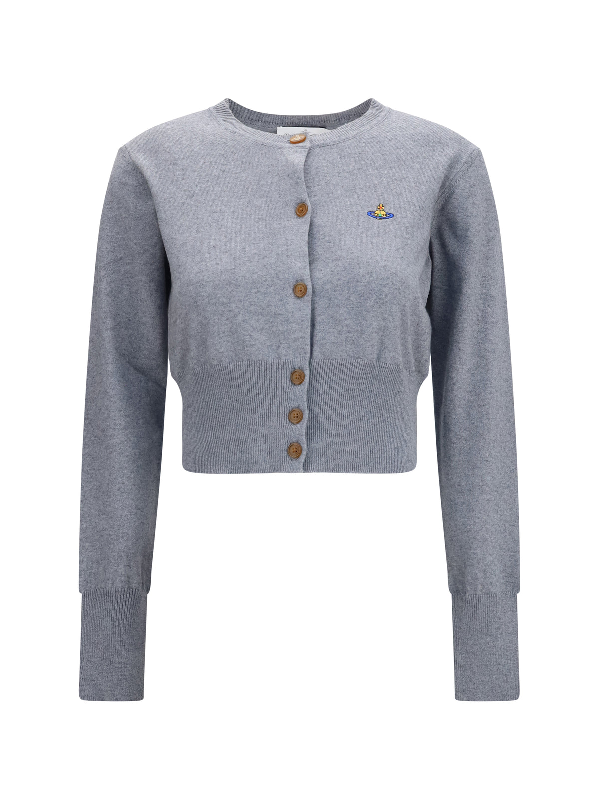 Vivienne Westwood Bea crop Cardigan - Dark Grey Melange