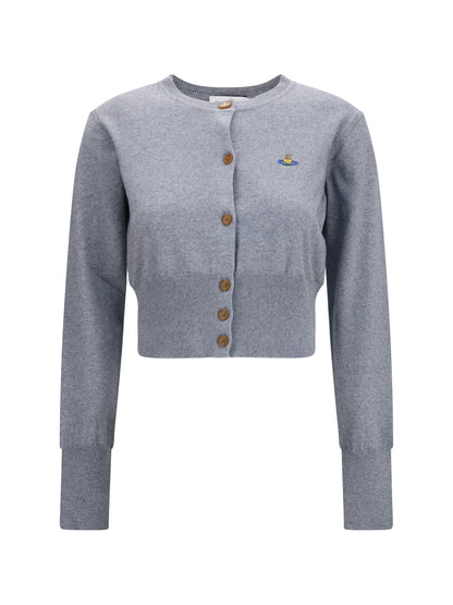 Vivienne Westwood Bea crop Cardigan - Dark Grey Melange