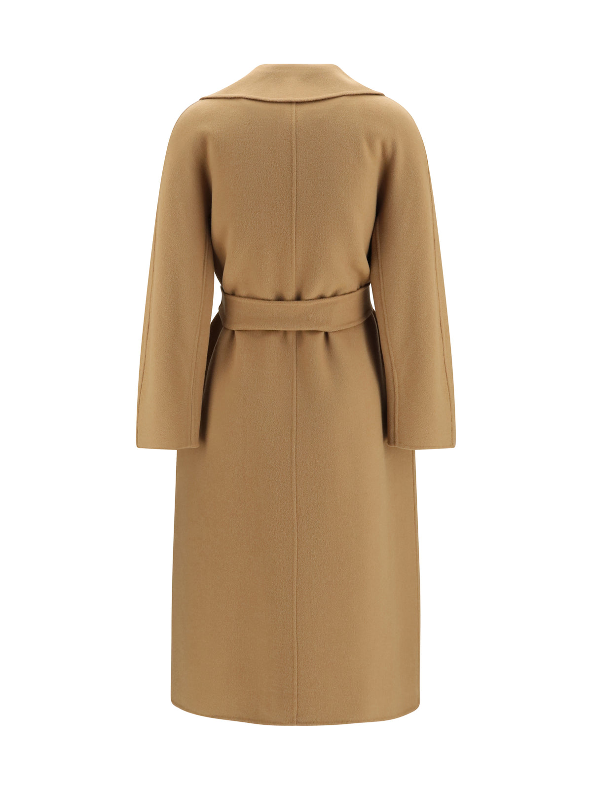 Max Mara Studio Long robe Coat in wool, cashmere and silk - Camel