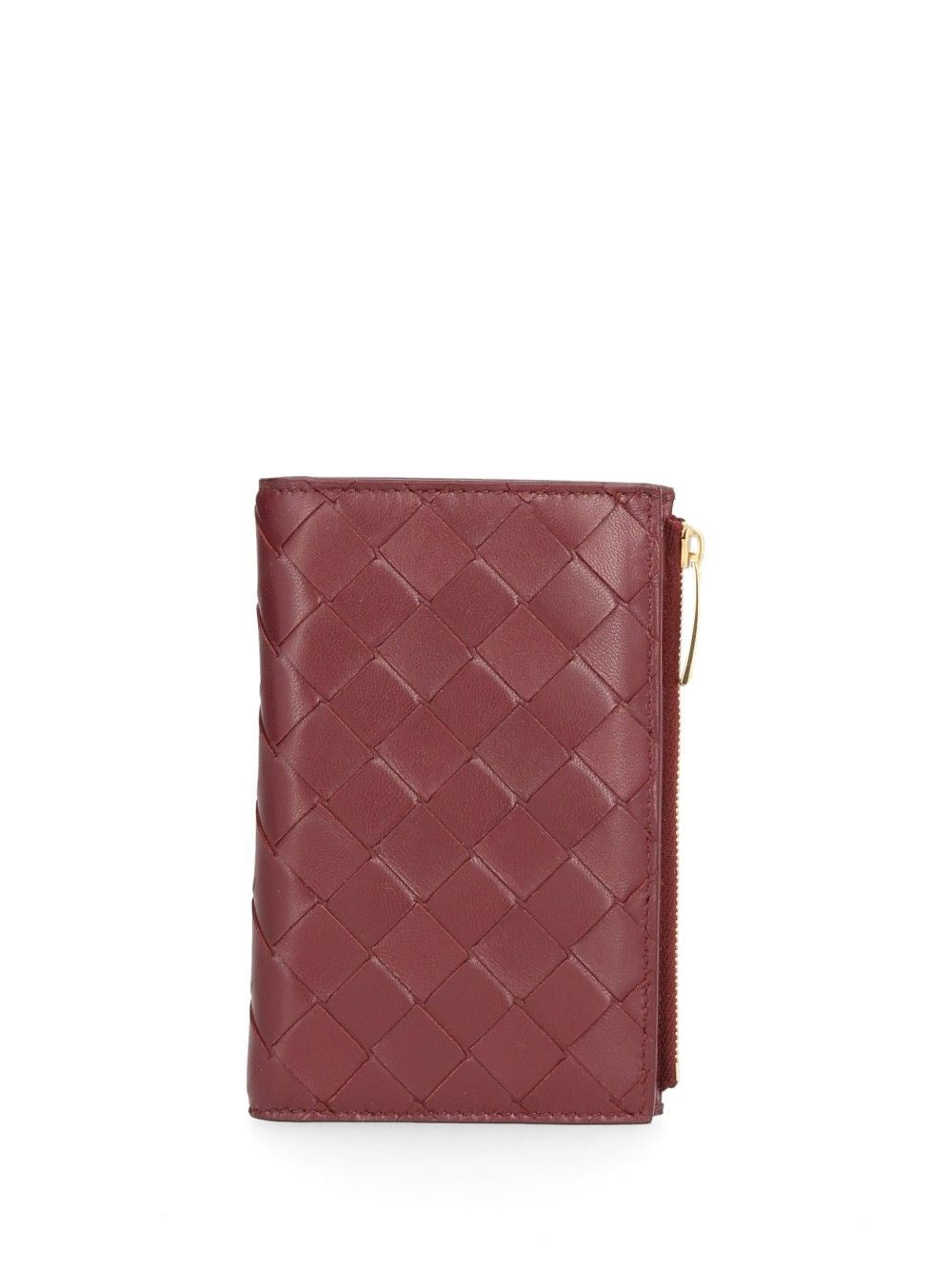 Bottega Veneta Medium Intrecciato Bi-Fold Wallet - Bordeaux