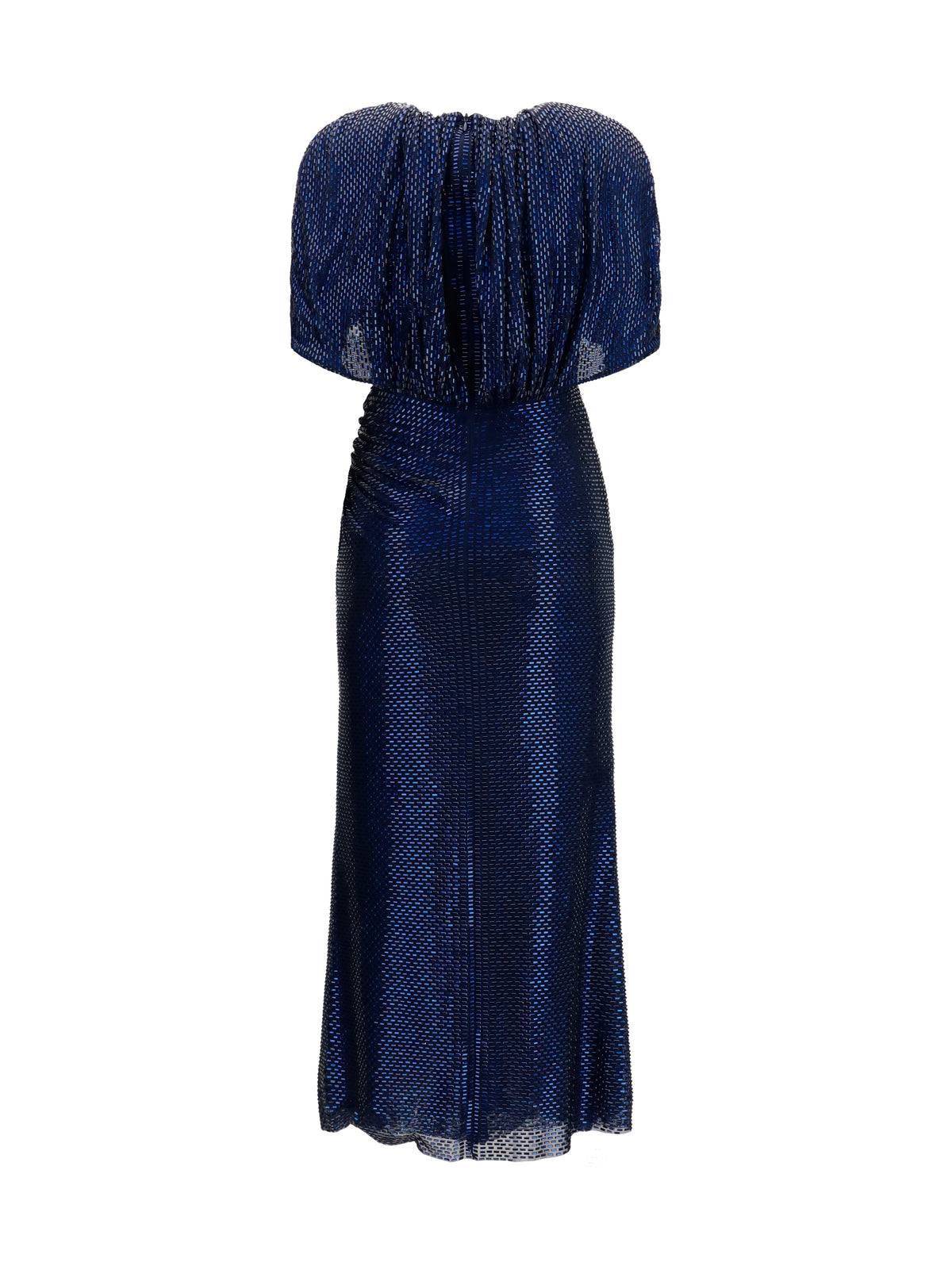 Self-Portrait Midi Dress with cape sleeves and crystals - Navy Blue
