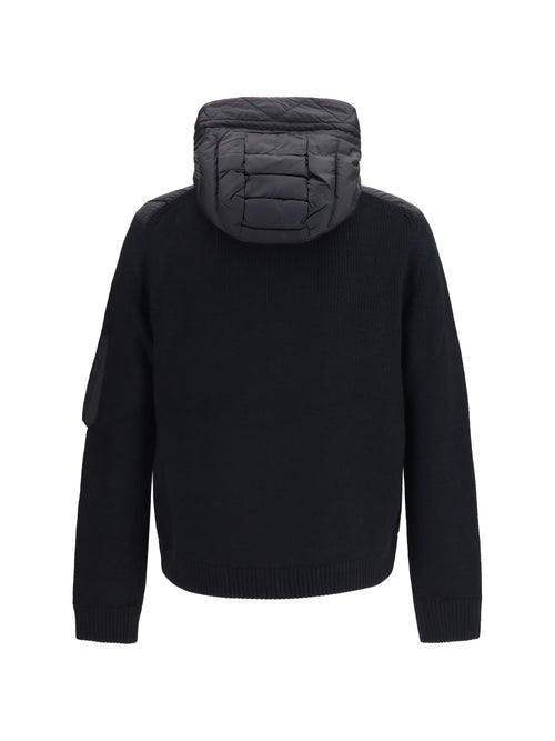 Moncler Cardigan with padded Hood - Black