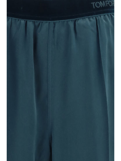 Tom Ford Stretch silk satin Pants - Teal