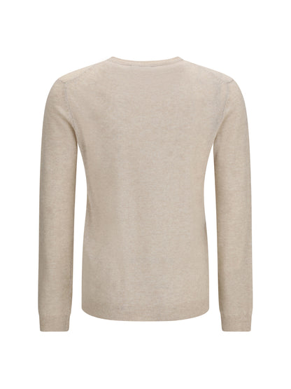 Aragona Cashmere Crewneck Sweater in cashmere and linen - Beige