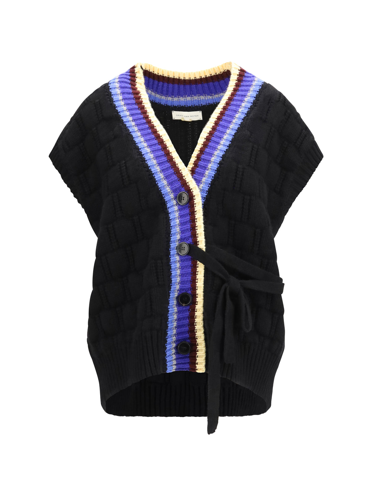Dries Van Noten V-neck wool and cashmere Cardigan - Black