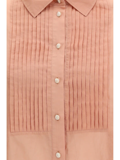 GOLDEN GOOSE Oversized Shirt in cotton with pleated bib