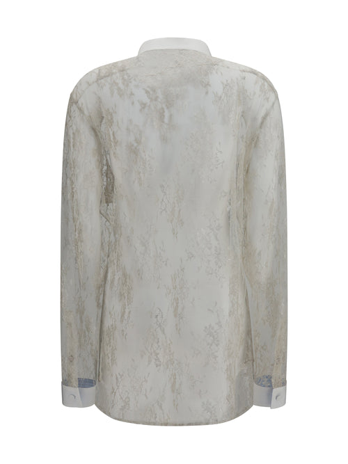 Tom Ford Lace Shirt with floral embroidery - Silver