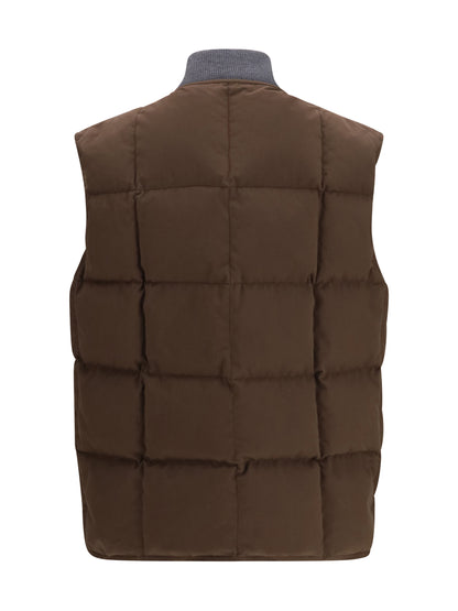 Miu Miu Gabardine Down Vest - Ebony
