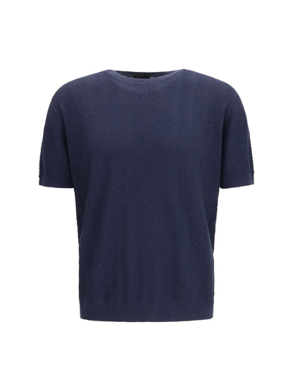GIORGIO ARMANI Short-sleeved cotton and silk Sweater