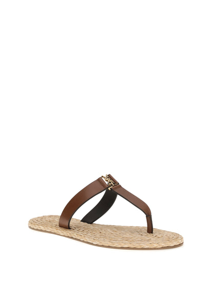 SAINT LAURENT Babylone leather thong Sandals