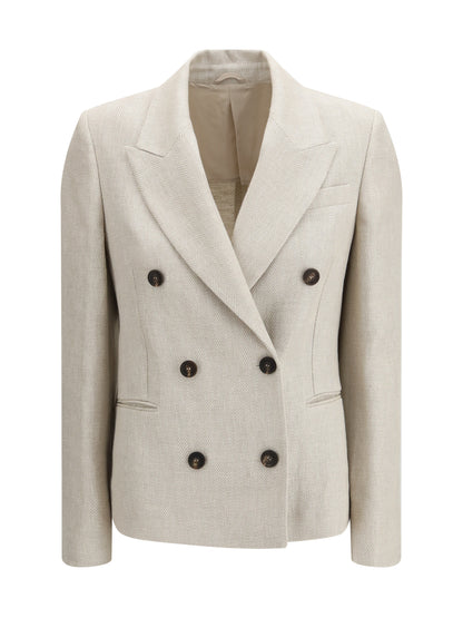 BRUNELLO CUCINELLI Button Herringbone Blazer