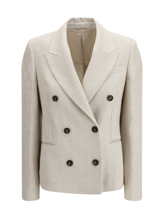 BRUNELLO CUCINELLI Button Herringbone Blazer