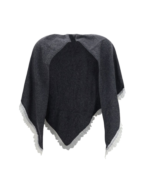Ganni Openwork wool Cape - Phantom