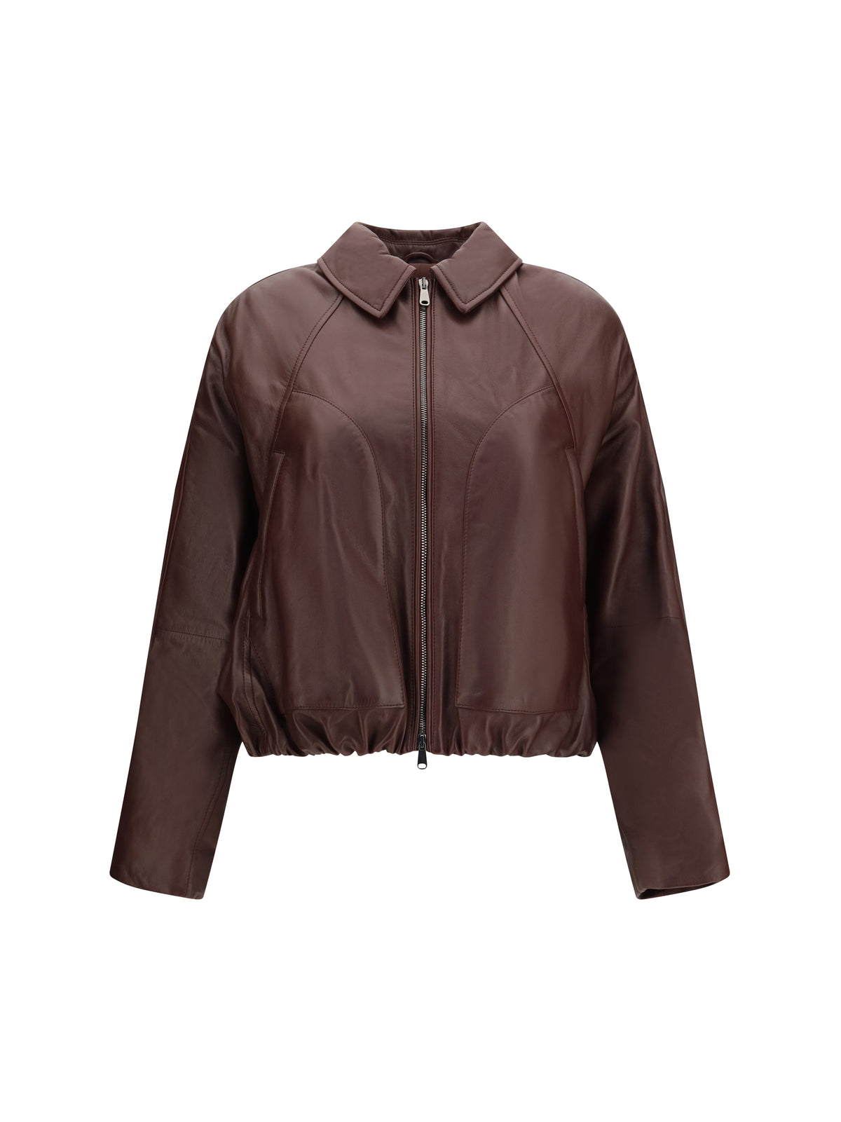 Brunello Cucinelli Nappa Jacket with drawstring and monili - Ruby