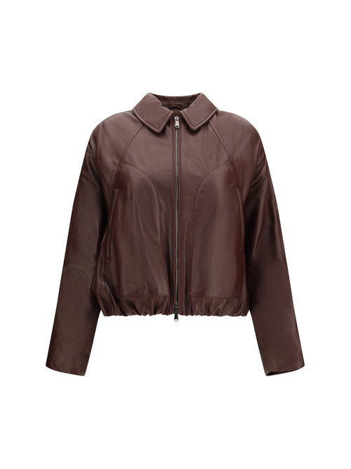 Brunello Cucinelli Nappa Jacket with drawstring and monili - Ruby