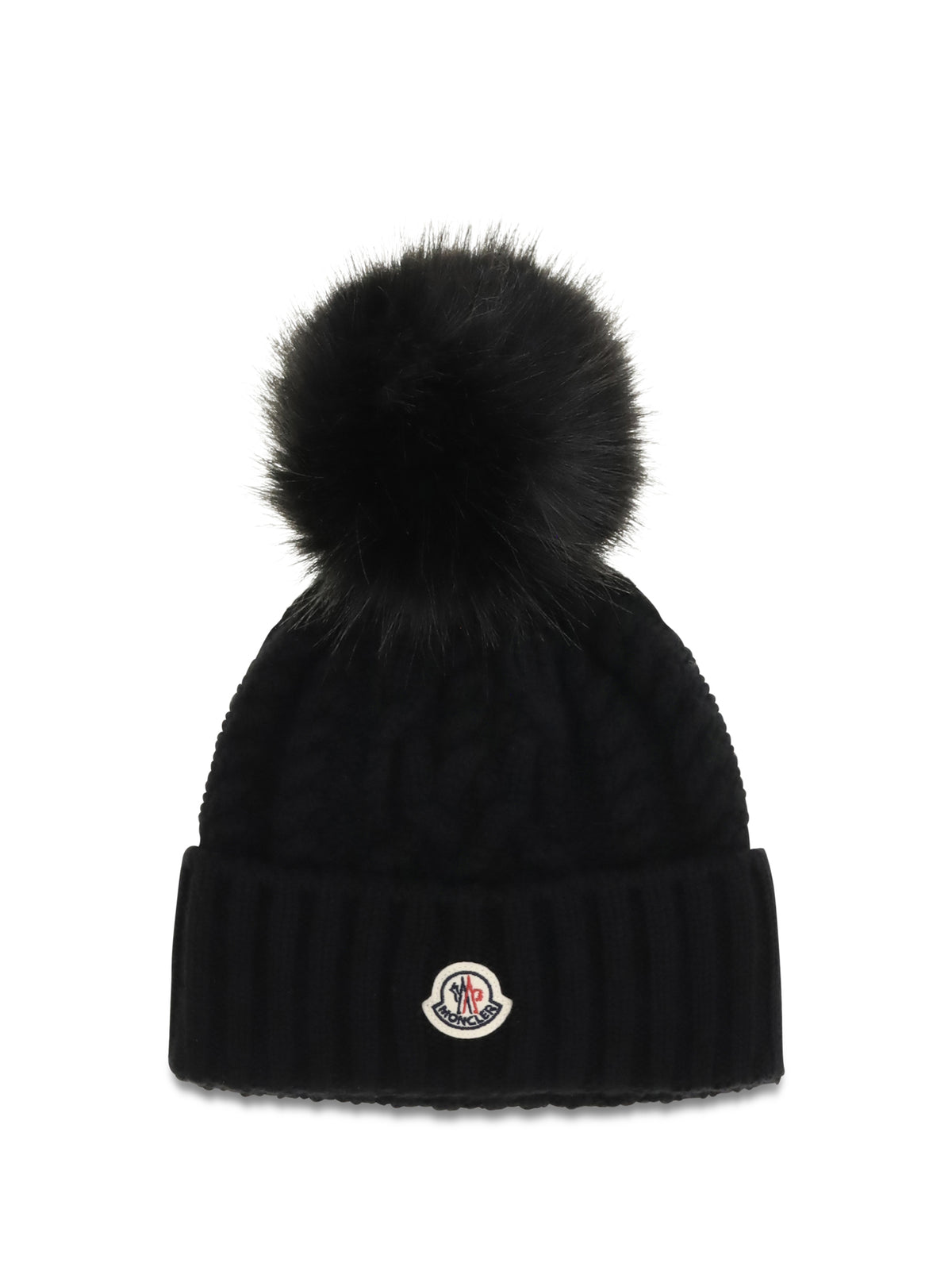 Moncler Wool and cashmere Beanie with pom-pom - Black