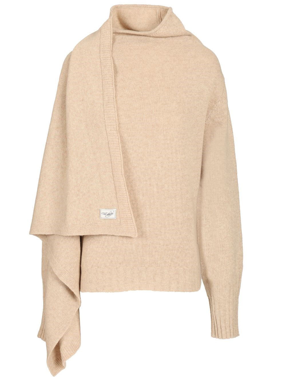 The Attico Sweater With Draped Details - Beige