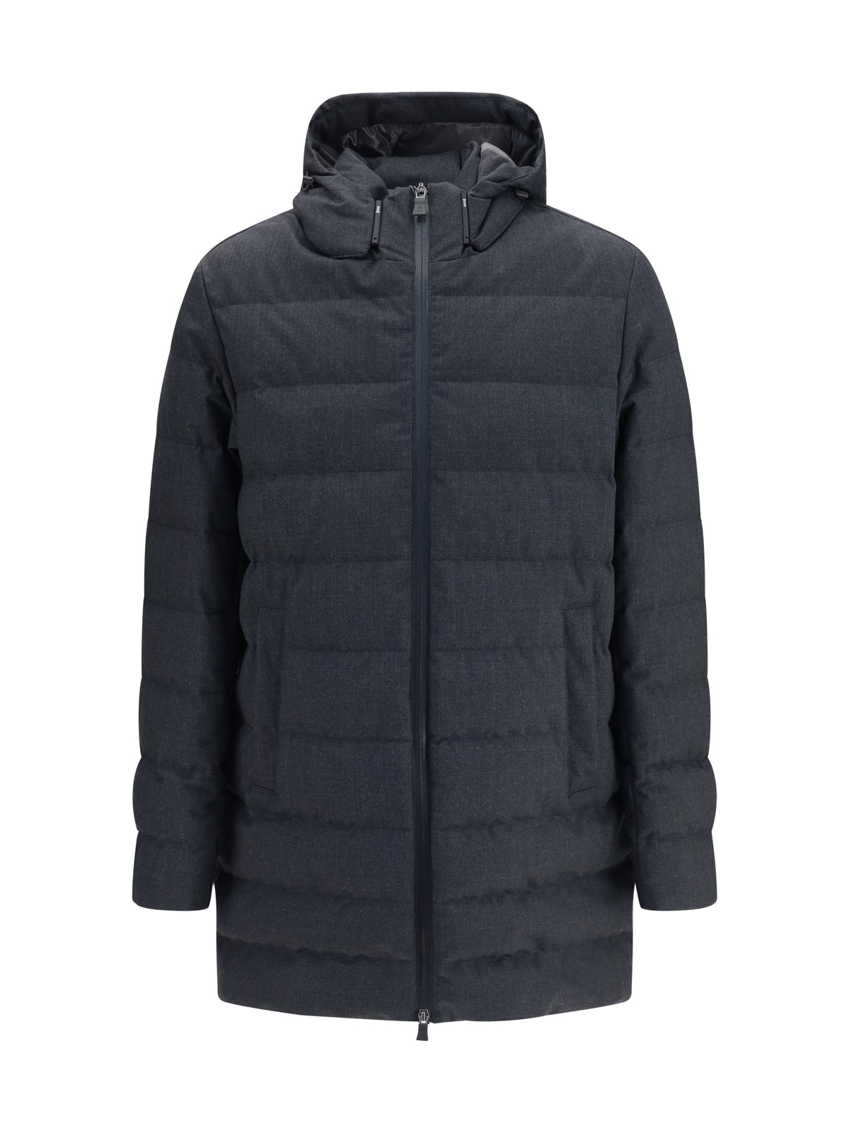 Herno Long padded Hooded Jacket - Ferro