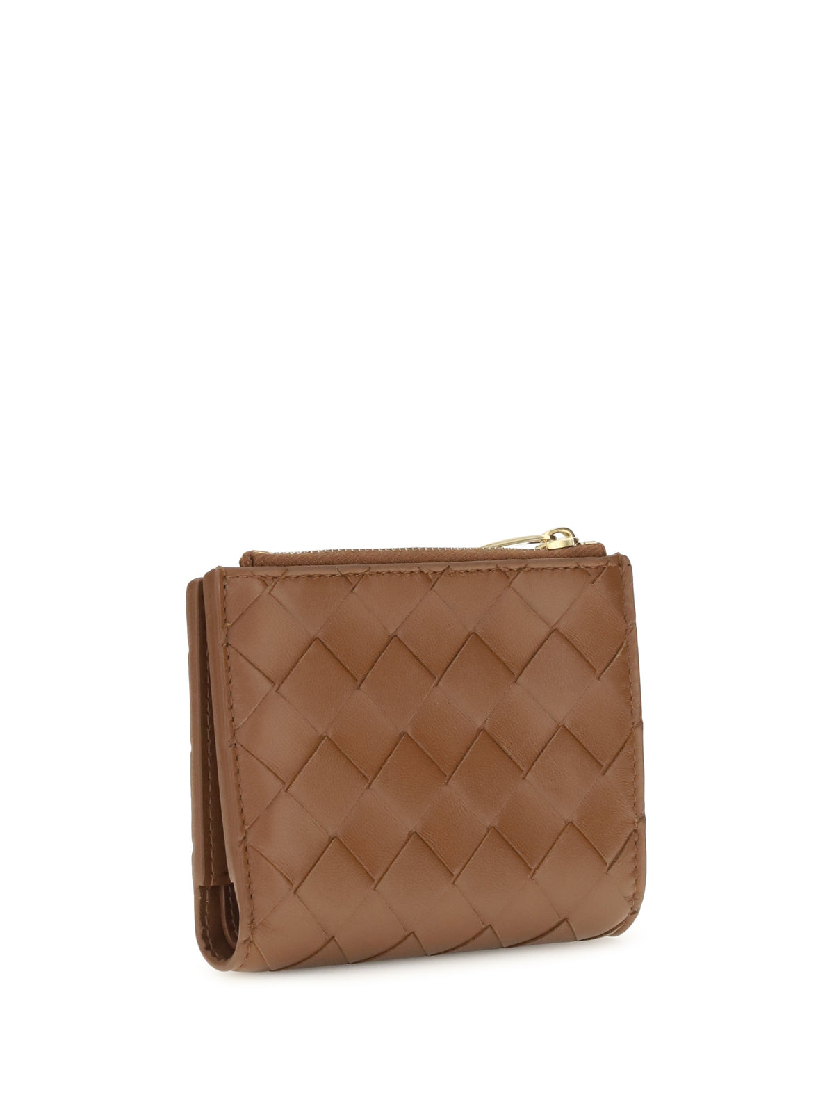Bottega Veneta Lambskin Intrecciato Wallet - Tannin-Gold